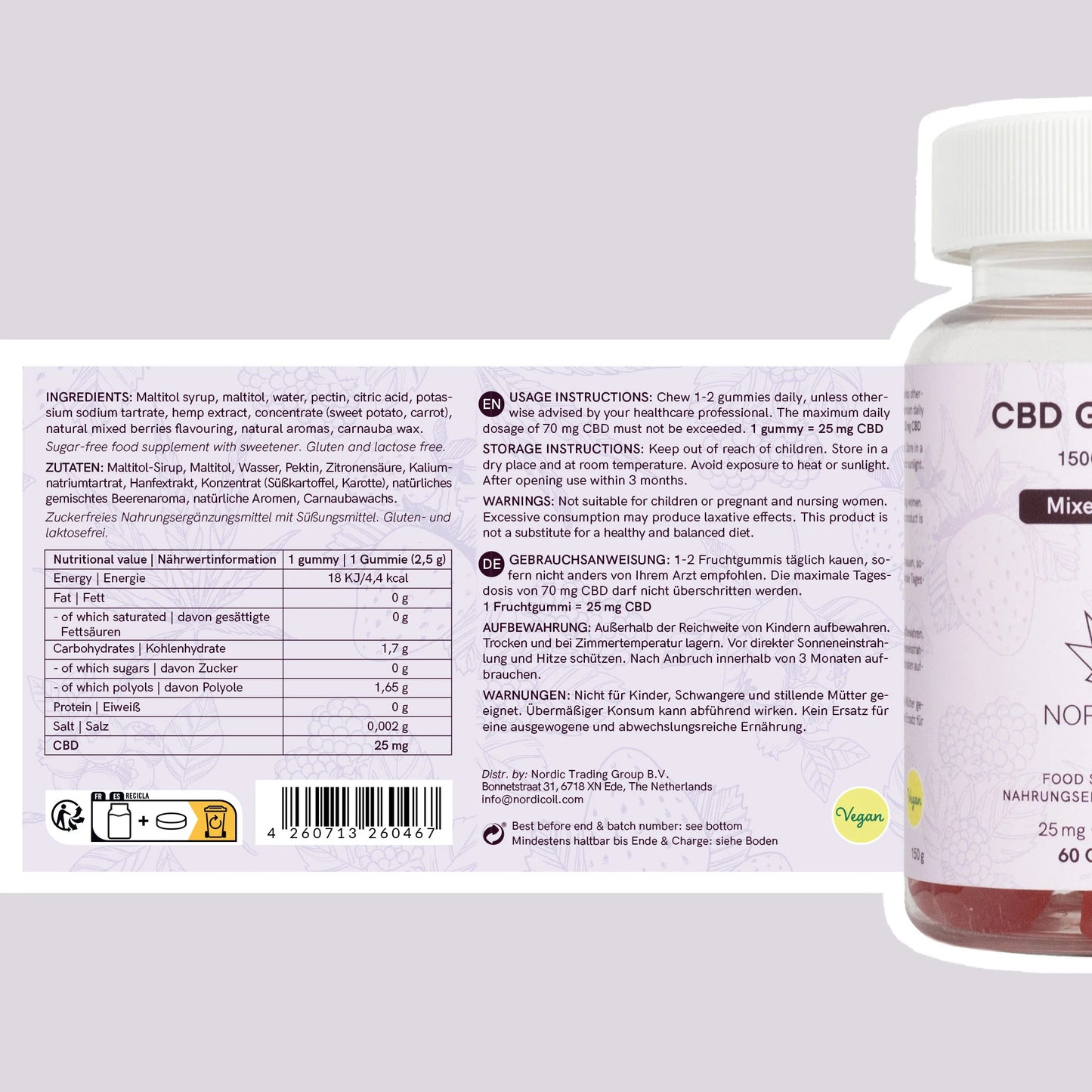 CBD Gummies (1500mg) Frutos del bosque