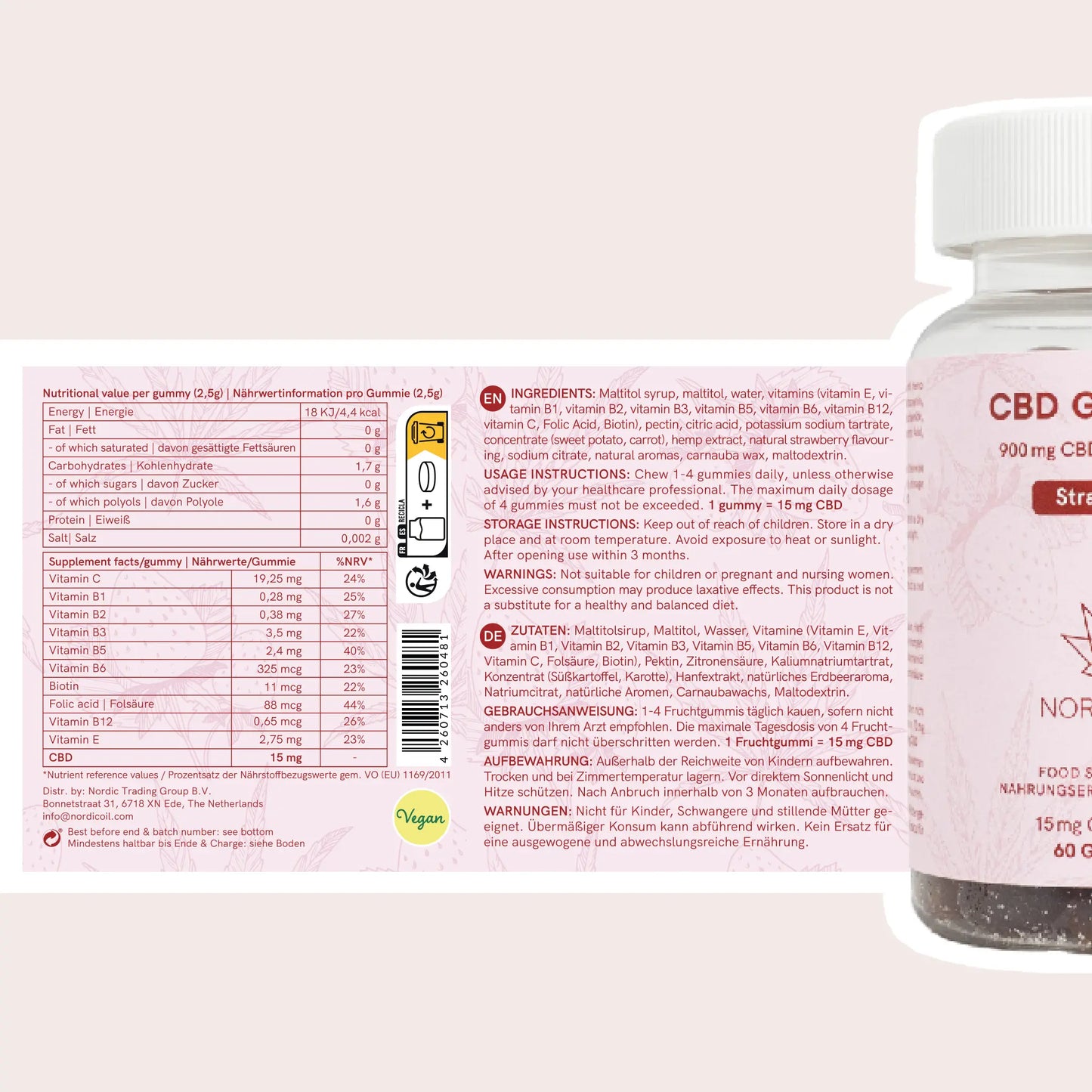 CBD Gummies (900mg) Fresa