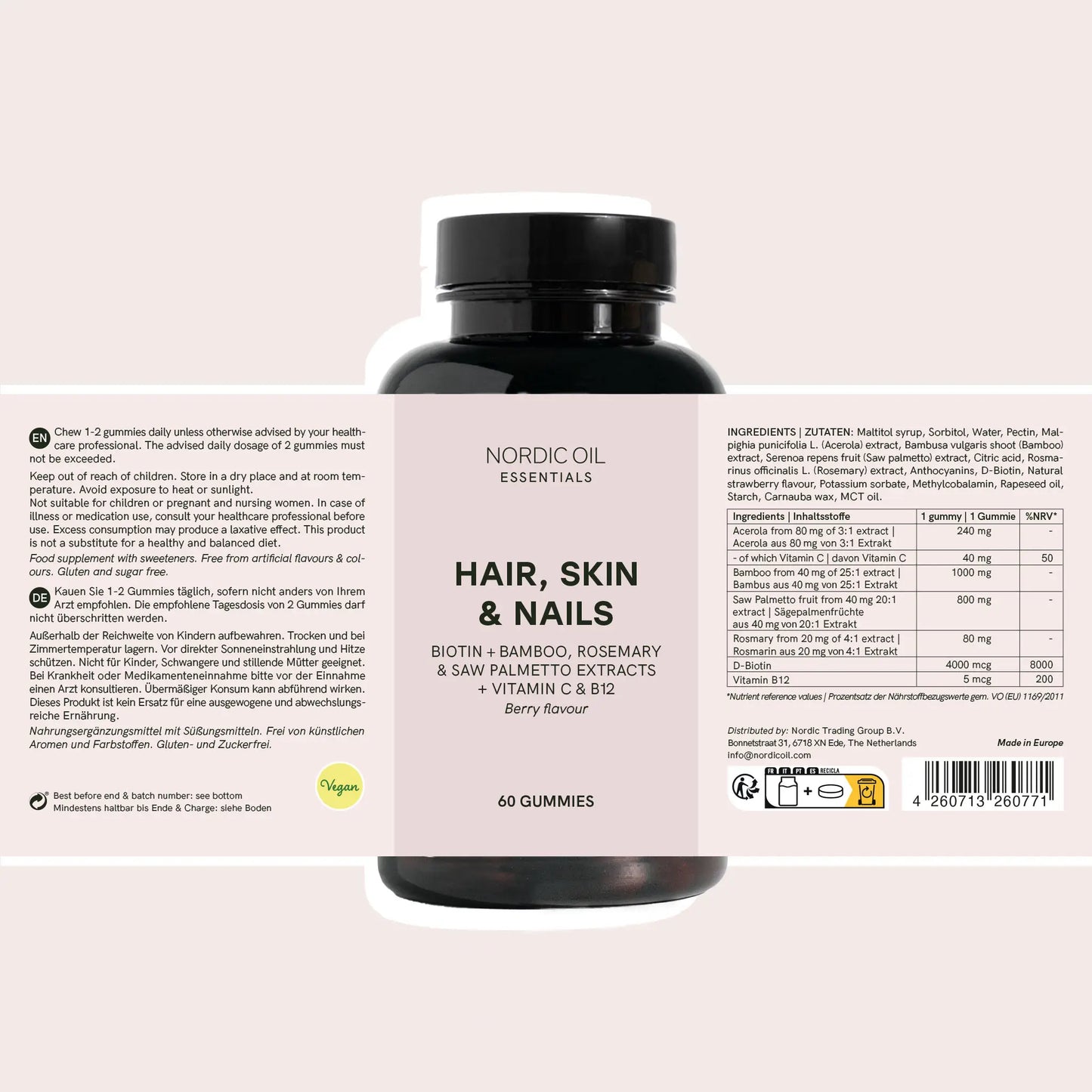 Gominolas para Cabello, Piel y Uñas