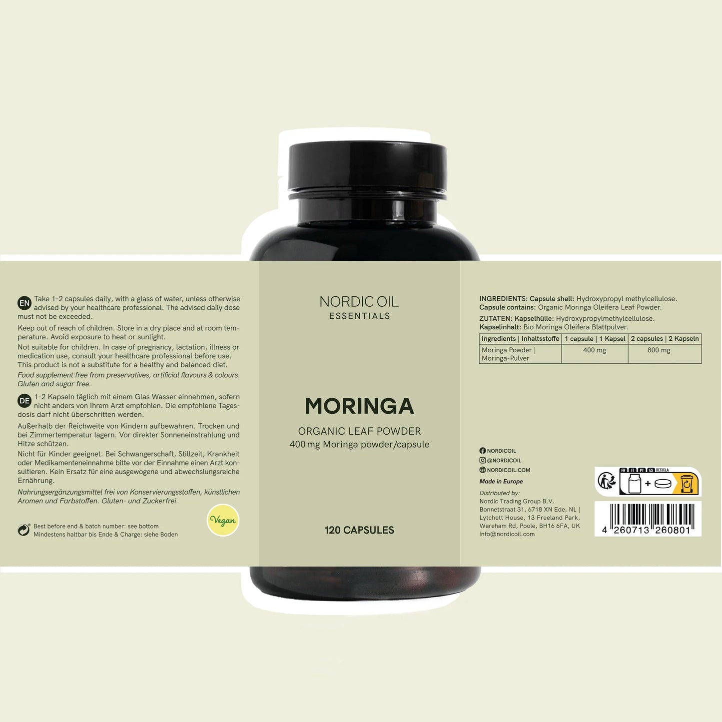 Cápsulas de Moringa en Polvo