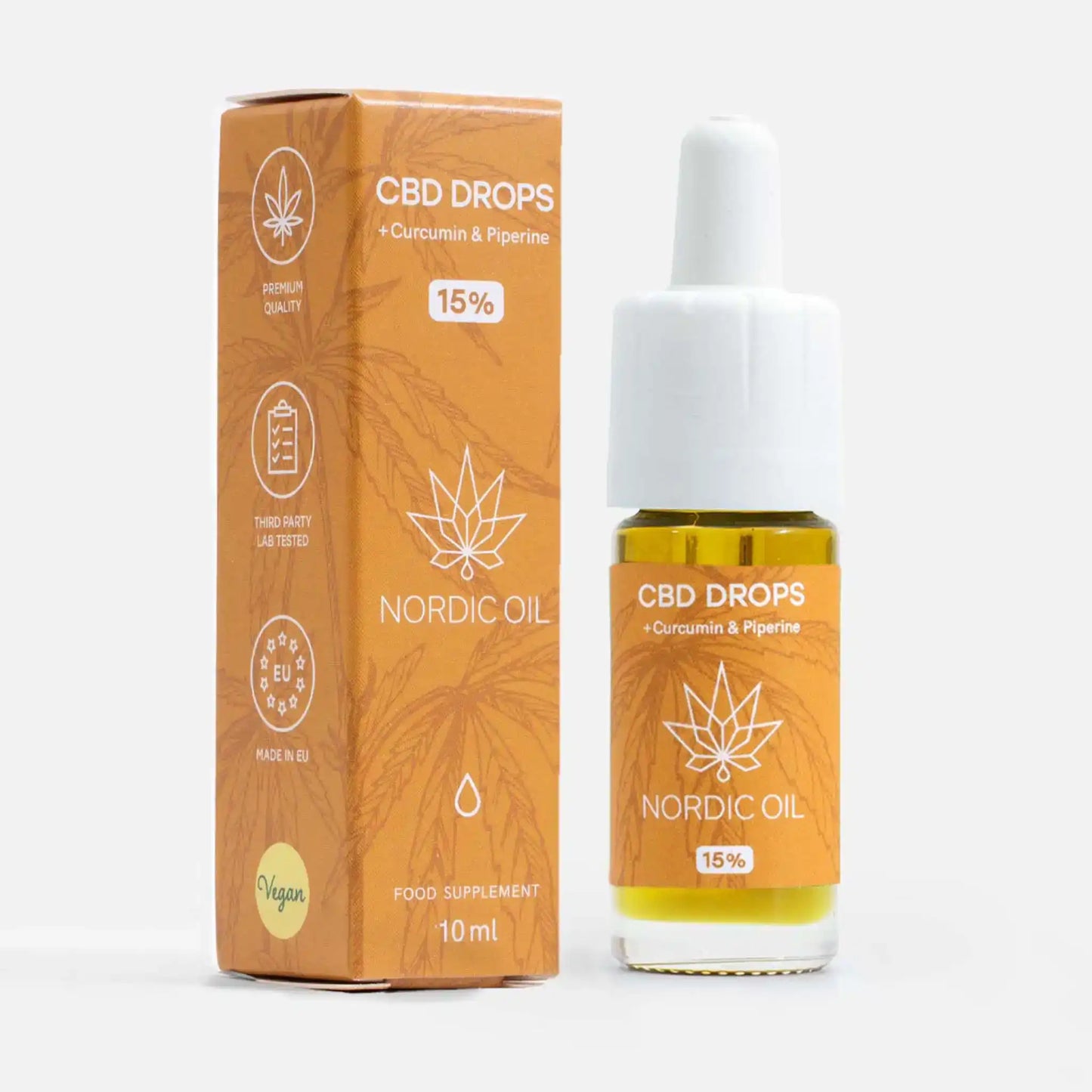 Aceite de CBD de amplio espectro al 15% con curcumina con envase