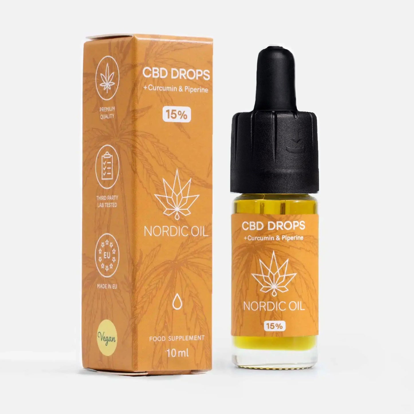 Aceite de CBD de amplio espectro al 15% con curcumina con envase