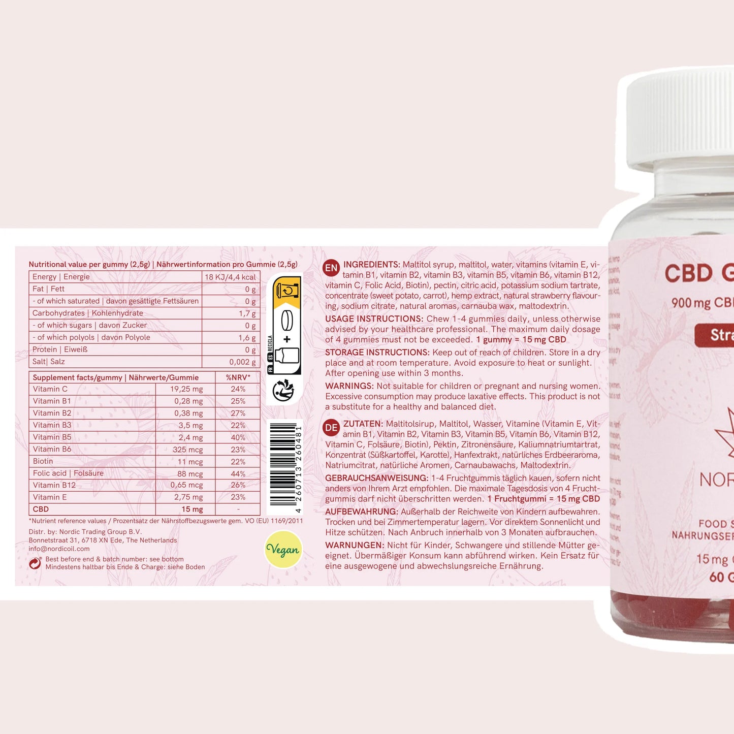 3POR2: CBD Gummies (900mg) Fresa