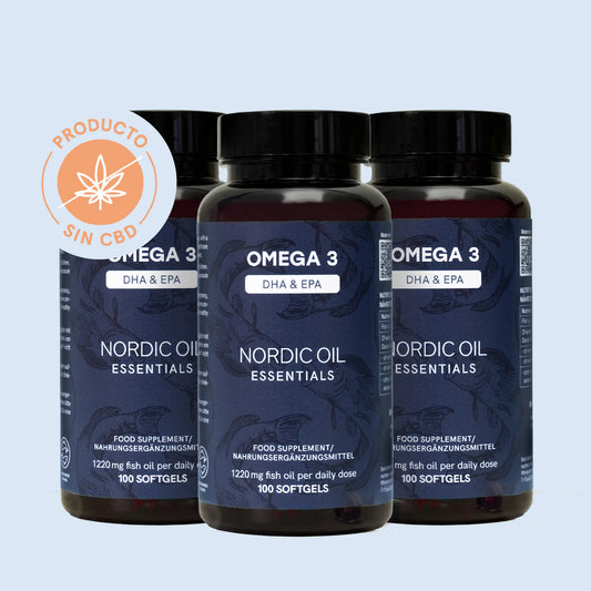 dres paquetes de nordic oil omega 3 con un certificado: producto sin cbd