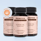 dres paquetes de nordic oil probiotics cápsulas con un certificado: producto sin cbd