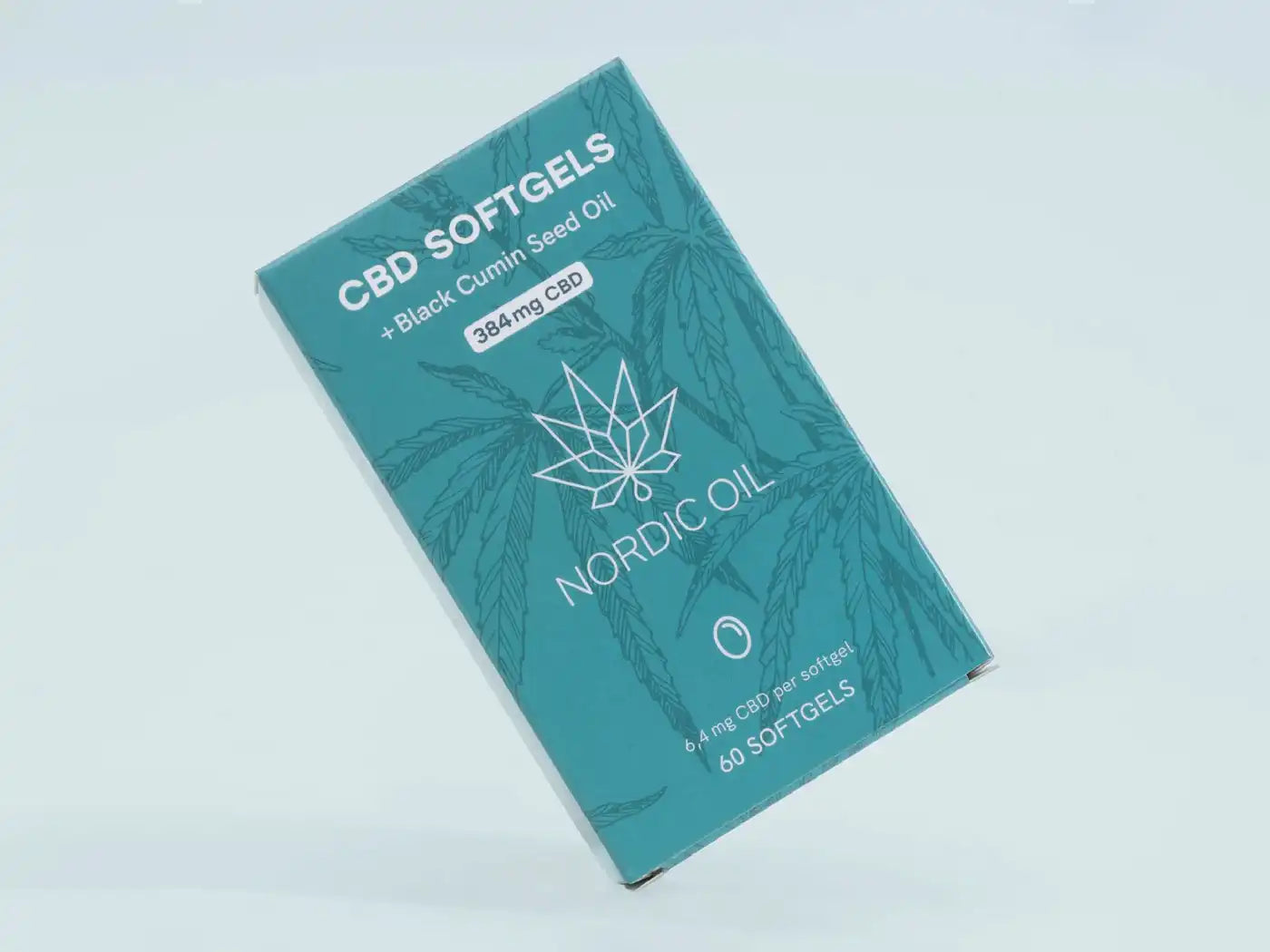 un paquete de softgel cbd y aceite de comino negro de Nordic Oil 