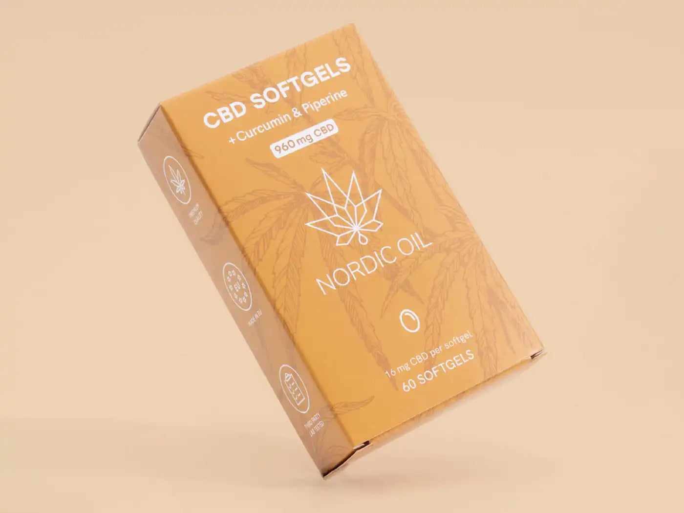 un paquete de softgels cbd y cúrcuma de nordic oil 