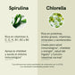 Polvo de espirulina y chlorella