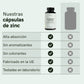 Infografía de cápsulas de zinc de Nordic Oil que muestra una botella y una tabla de beneficios (alta absorción, sin aromatizantes, sin colorantes, fabricadas en la UE, testadas en laboratorio).
